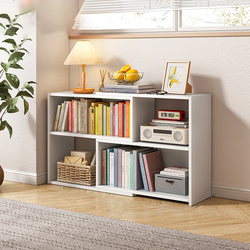 Engineered Wood Standard Bookshelf Contemporary Closed Back with Shelves