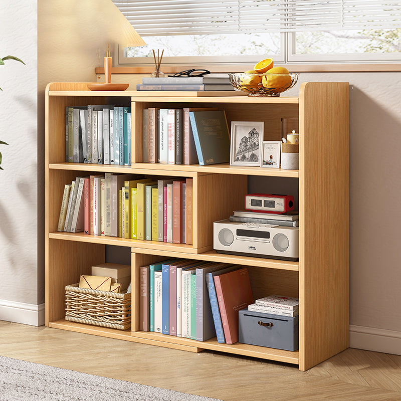 Engineered Wood Standard Bookshelf Contemporary Closed Back with Shelves