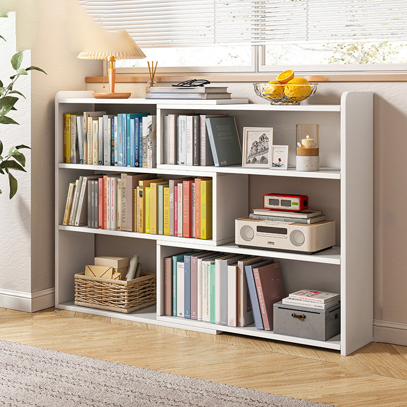 Engineered Wood Standard Bookshelf Contemporary Closed Back with Shelves