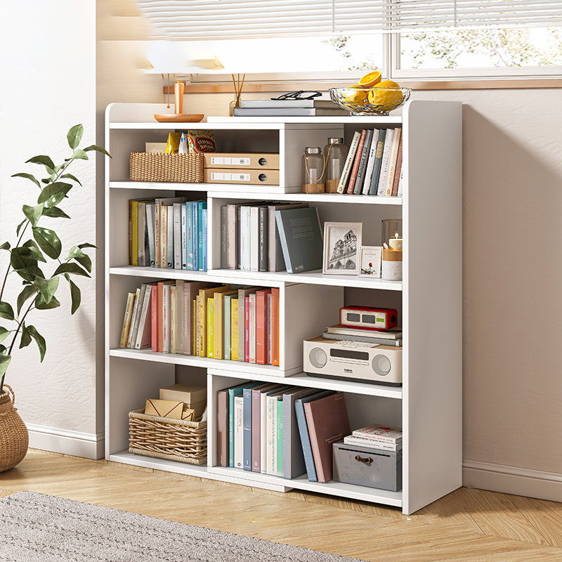 Engineered Wood Standard Bookshelf Contemporary Closed Back with Shelves