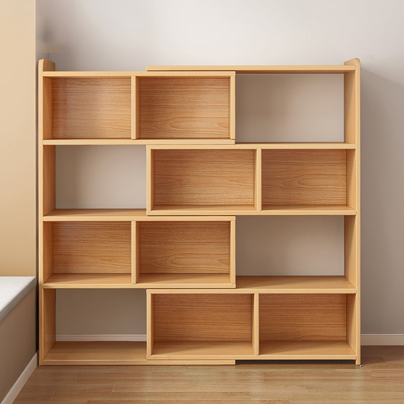 Engineered Wood Standard Bookshelf Contemporary Closed Back with Shelves