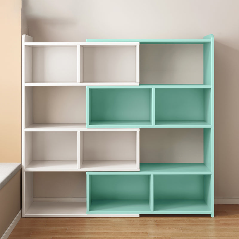 Engineered Wood Standard Bookshelf Contemporary Closed Back with Shelves