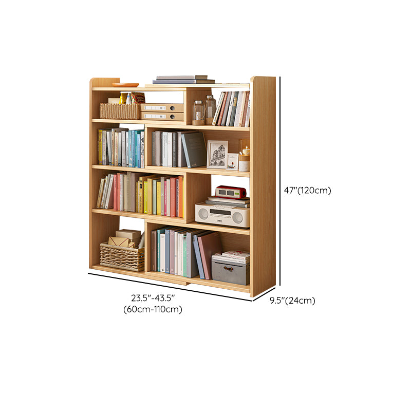 Engineered Wood Standard Bookshelf Contemporary Closed Back with Shelves