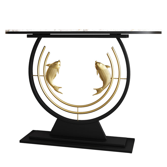 Contemporary Stone Console Table Stain Resistant Console Sofa Table for Hall