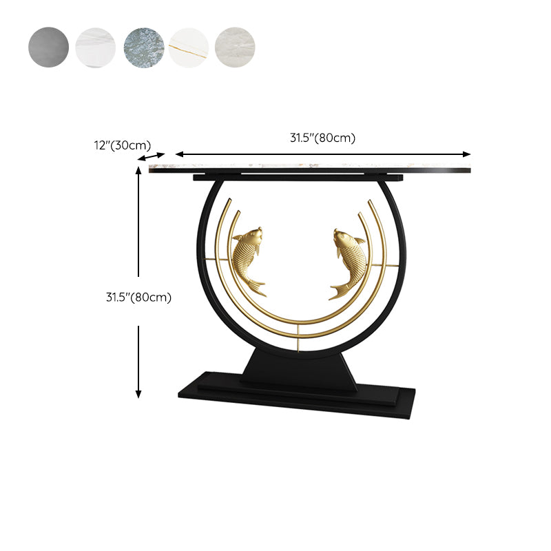 Contemporary Stone Console Table Stain Resistant Console Sofa Table for Hall