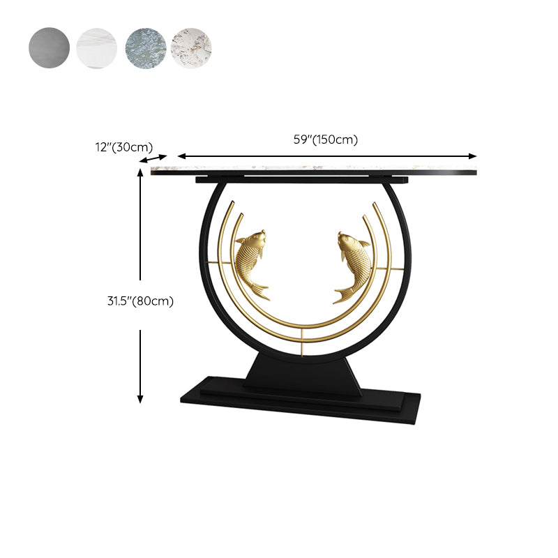 Contemporary Stone Console Table Stain Resistant Console Sofa Table for Hall