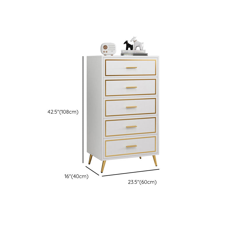 Glam Lingerie Chest Wood Vertical Storage Chest with Drawers for Bedroom