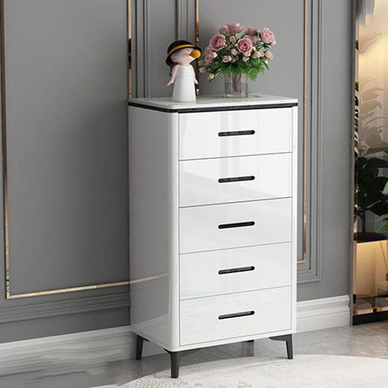 Contemporary Marble Lingerie Chest Vertical Storage Chest for Bedroom