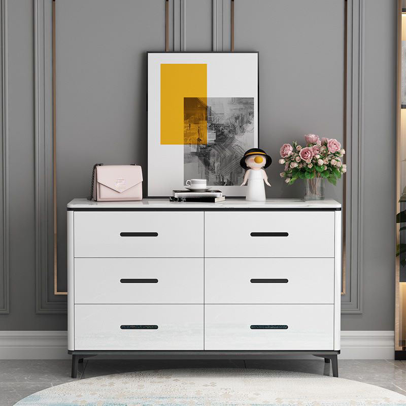 Contemporary Marble Lingerie Chest Vertical Storage Chest for Bedroom