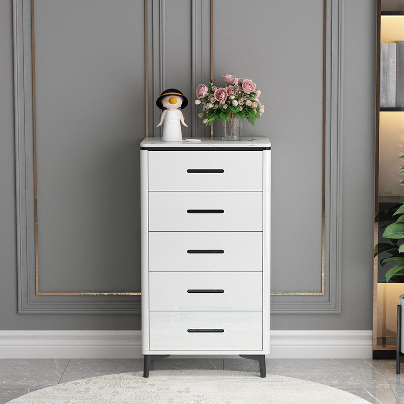 Contemporary Marble Lingerie Chest Vertical Storage Chest for Bedroom