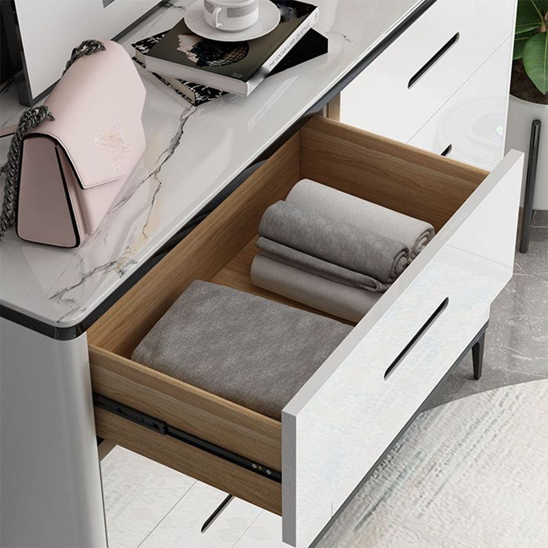 Contemporary Marble Lingerie Chest Vertical Storage Chest for Bedroom