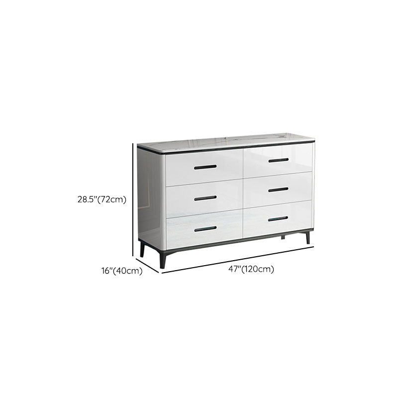 Contemporary Marble Lingerie Chest Vertical Storage Chest for Bedroom