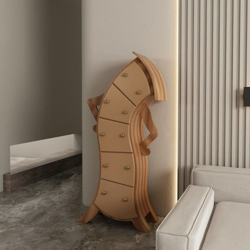 Glam Lingerie Chest Birch Vertical Storage Chest with Drawers for Bedroom