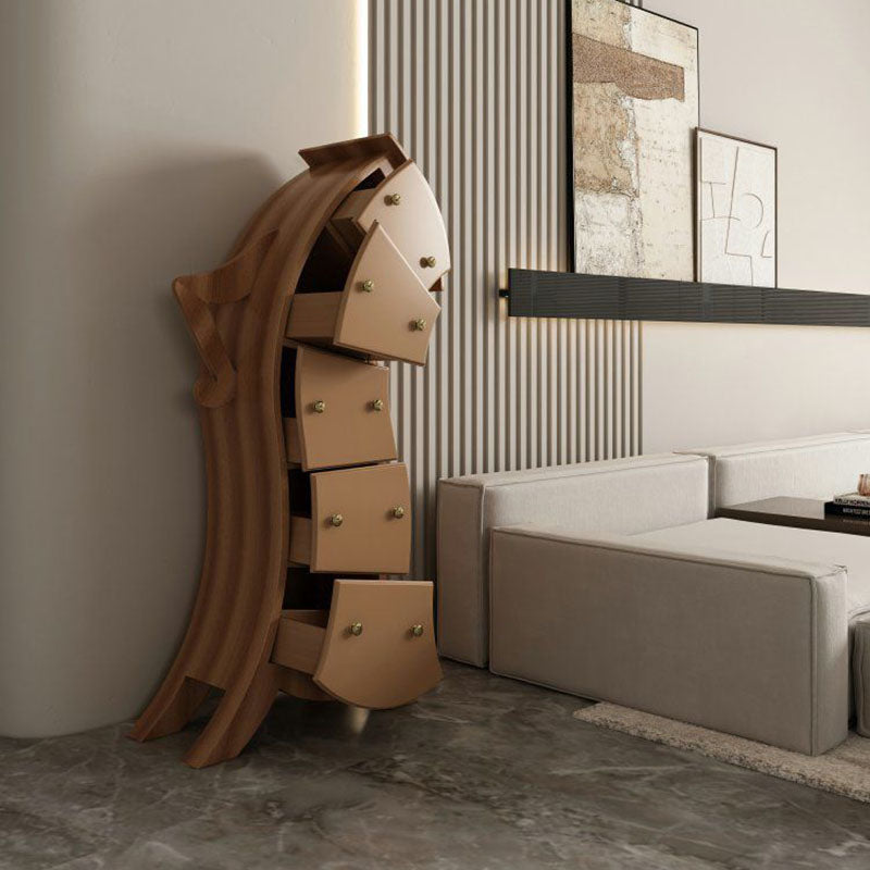 Glam Lingerie Chest Birch Vertical Storage Chest with Drawers for Bedroom