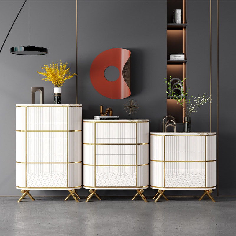 Glam Lingerie Chest Stone Vertical Storage Chest with Drawers for Bedroom