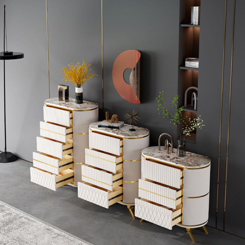 Glam Lingerie Chest Stone Vertical Storage Chest with Drawers for Bedroom