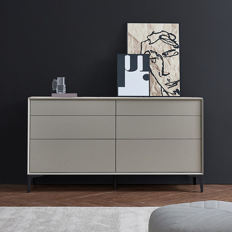 Contemporary Storage Chest Stone Dresser with 6 Drawers , 12.48/15.6 Inch W