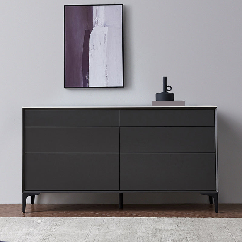 Contemporary Storage Chest Stone Dresser with 6 Drawers , 12.48/15.6 Inch W
