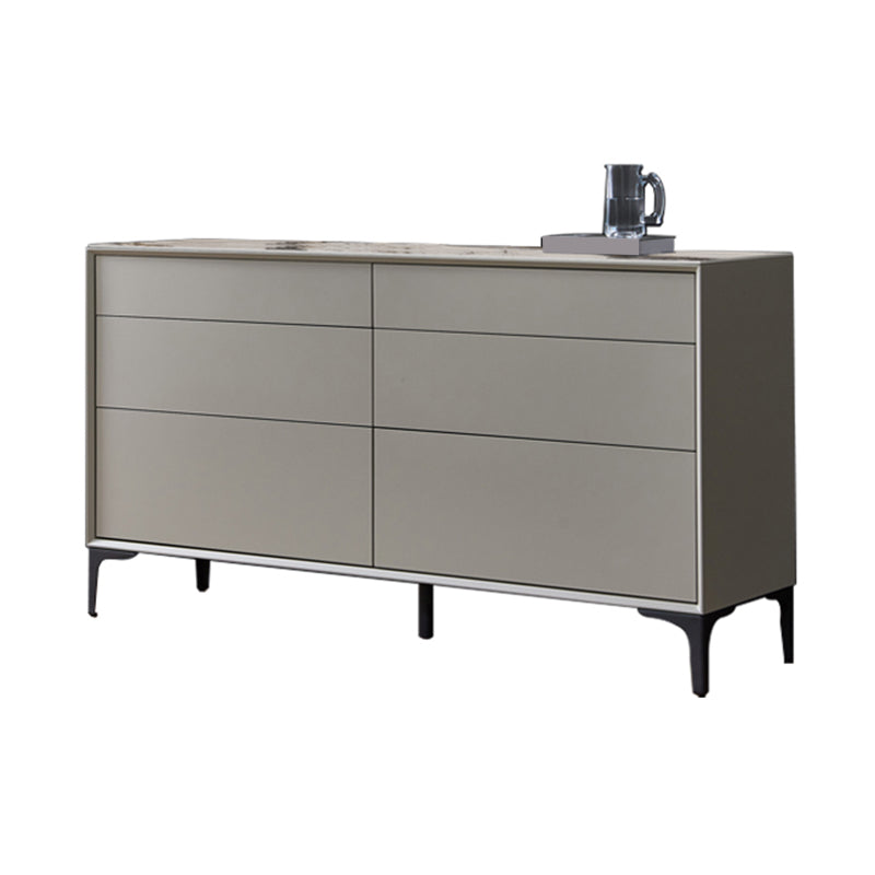 Contemporary Storage Chest Stone Dresser with 6 Drawers , 12.48/15.6 Inch W