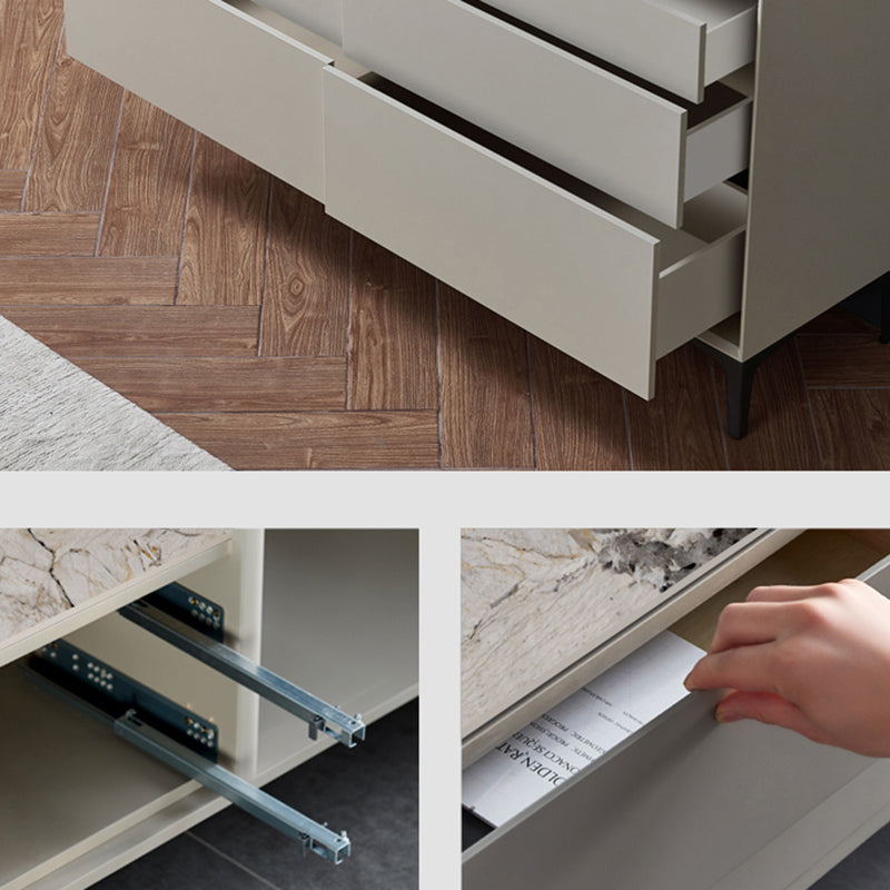 Contemporary Storage Chest Stone Dresser with 6 Drawers , 12.48/15.6 Inch W