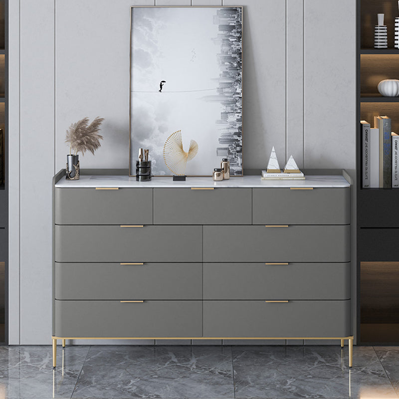 Classic Glam Storage Chest Stone Dresser with 8/9 Drawers , 15.6-inch Width