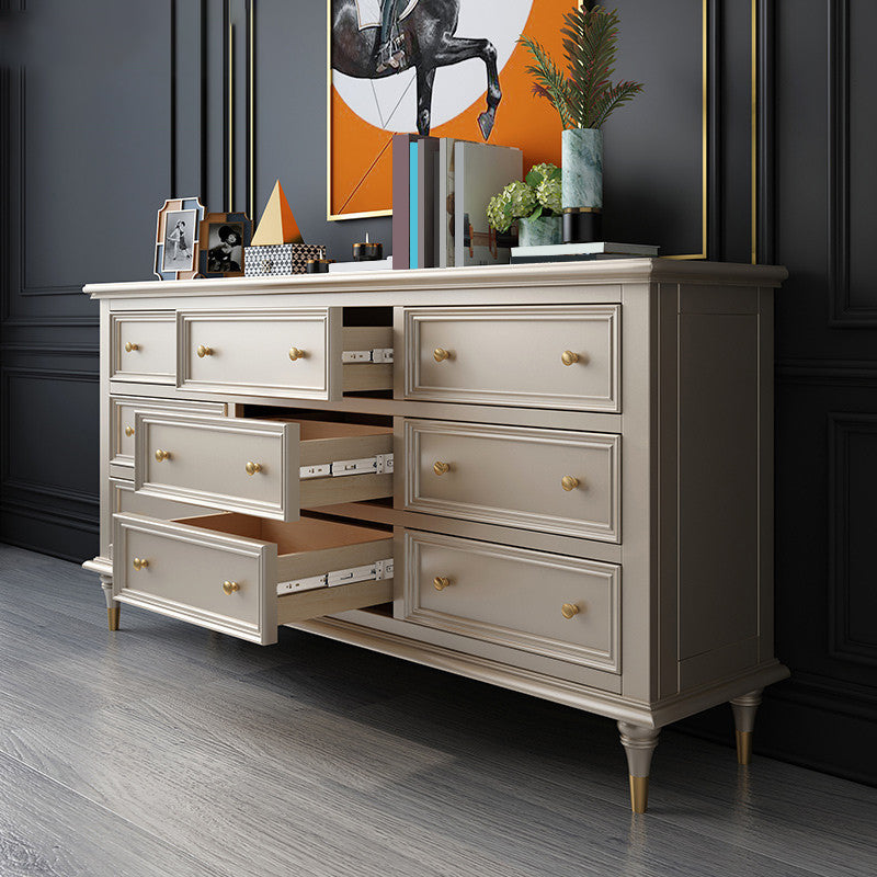 Classic Glam Storage Chest Solid Wood Dresser , 17.55-inch Width