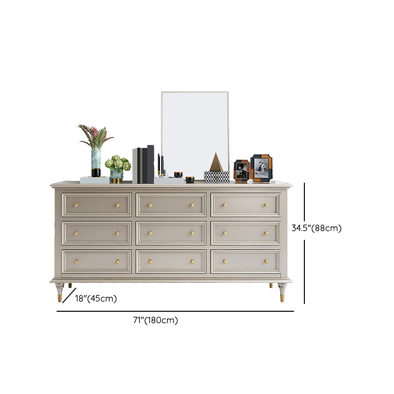 Classic Glam Storage Chest Solid Wood Dresser , 17.55-inch Width