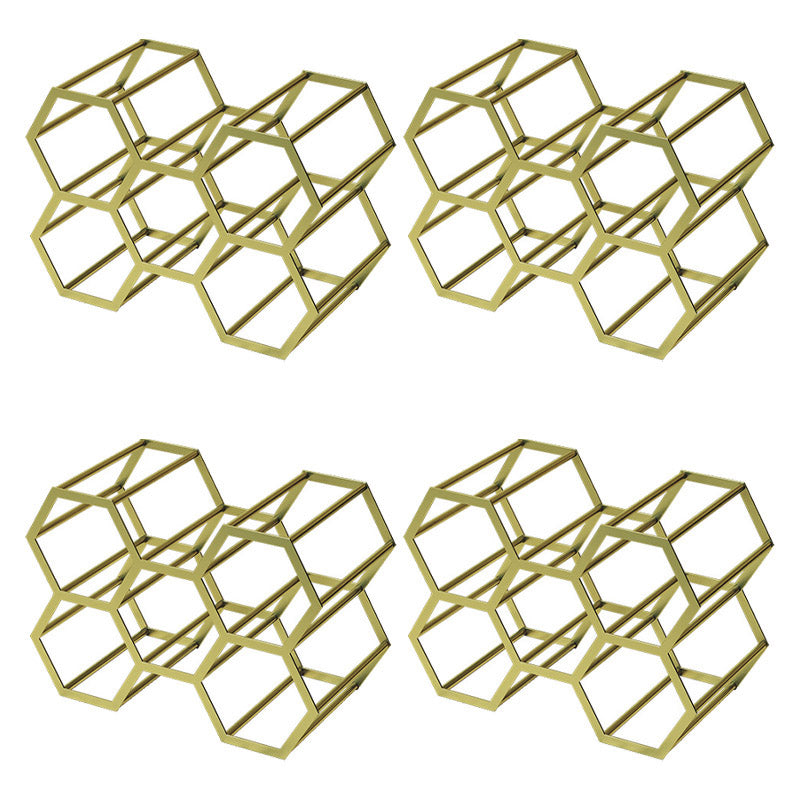 Tabletop Glam Style Wine Rack Metal Wine Bottle Rack for Living Room