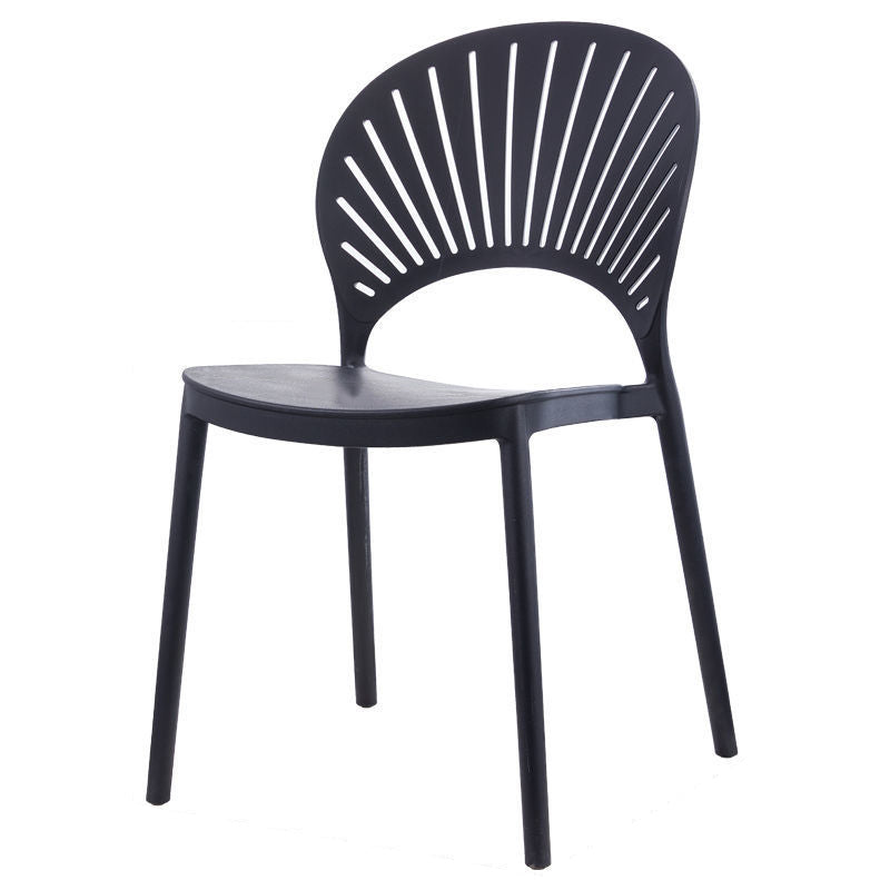 Plastic Dining Chair Modern Style Open Back Dining Side Chair