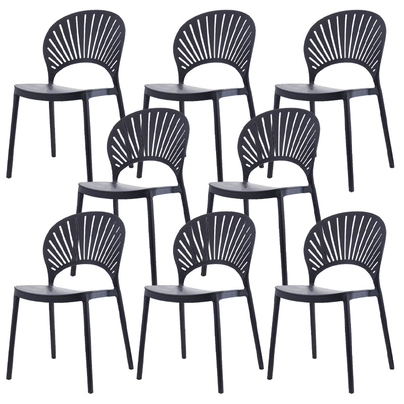 Plastic Dining Chair Modern Style Open Back Dining Side Chair