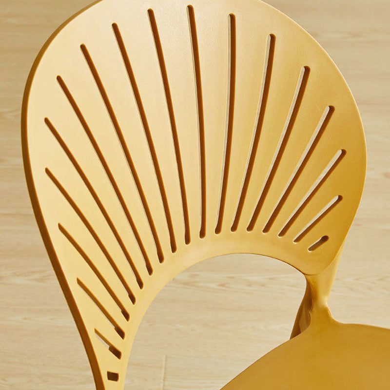 Plastic Dining Chair Modern Style Open Back Dining Side Chair