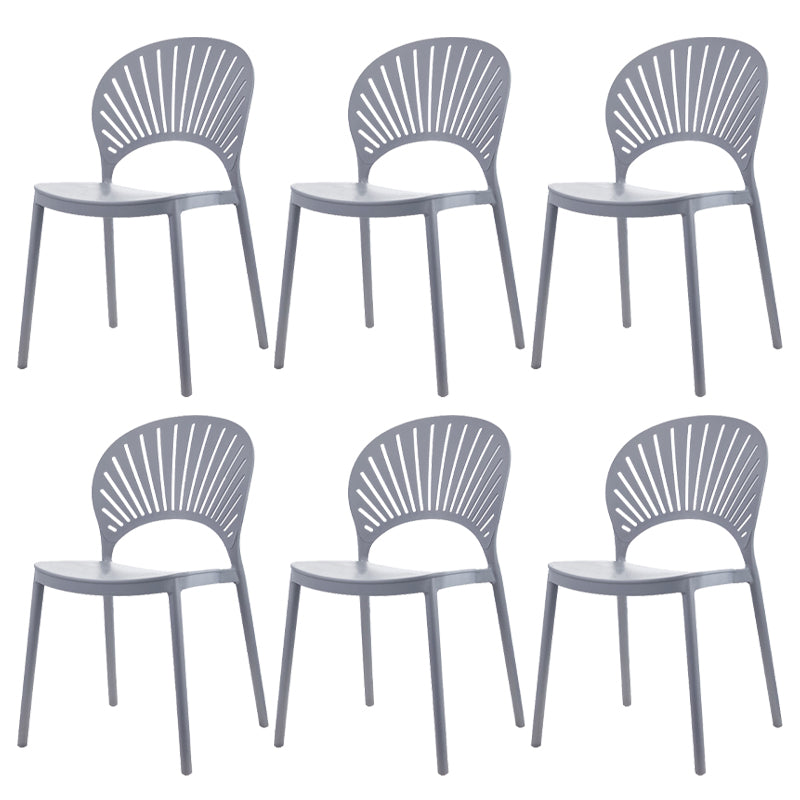 Plastic Dining Chair Modern Style Open Back Dining Side Chair