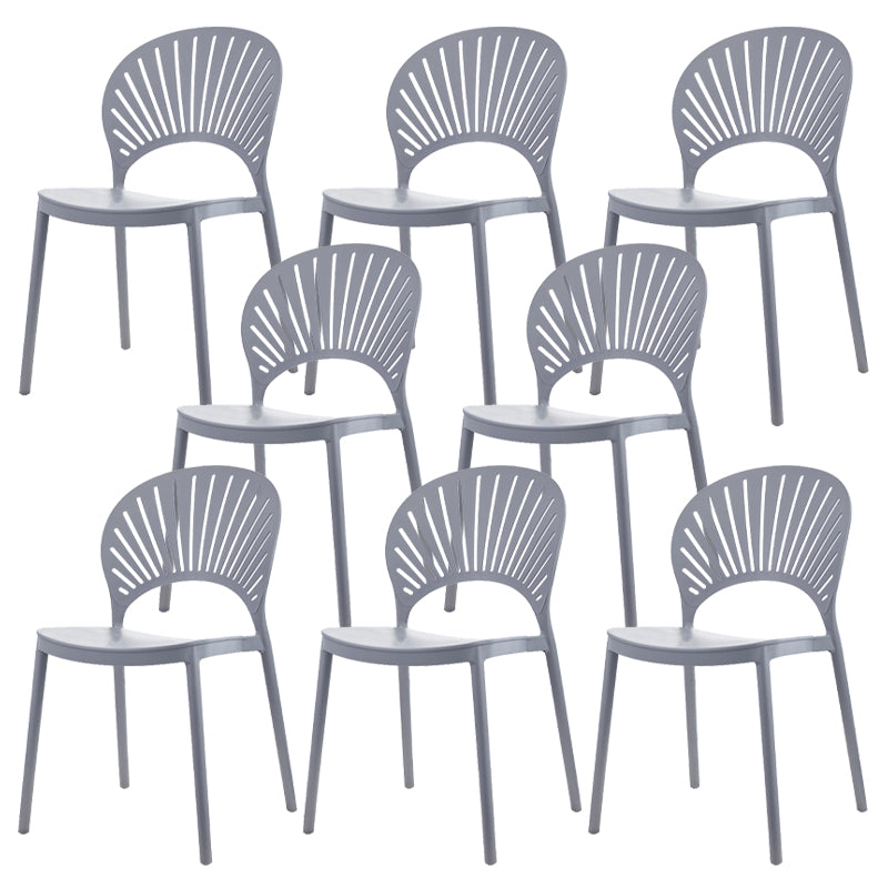 Plastic Dining Chair Modern Style Open Back Dining Side Chair