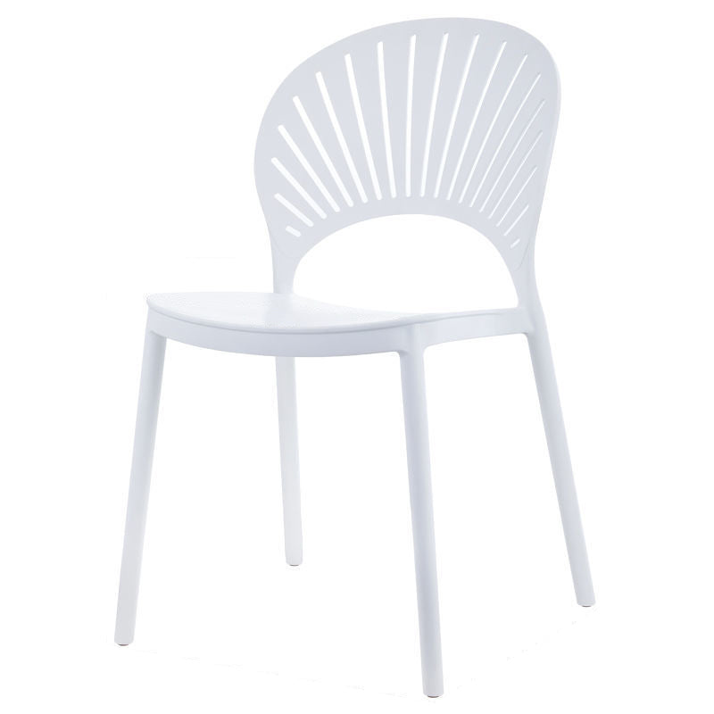 Plastic Dining Chair Modern Style Open Back Dining Side Chair
