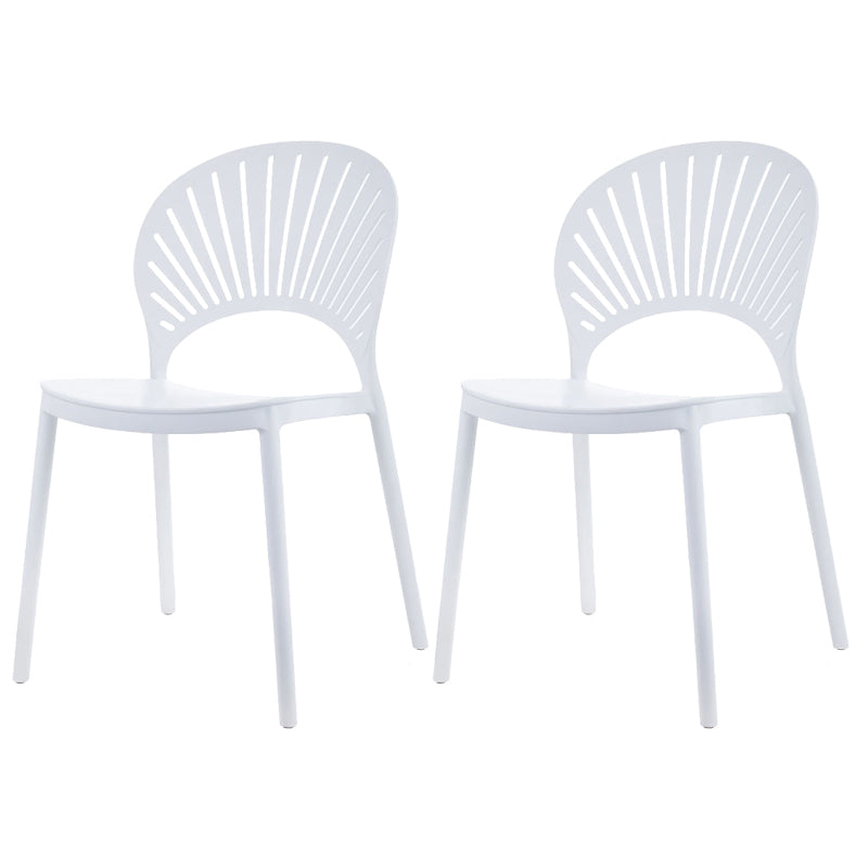 Plastic Dining Chair Modern Style Open Back Dining Side Chair