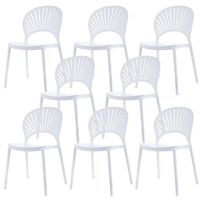 Plastic Dining Chair Modern Style Open Back Dining Side Chair