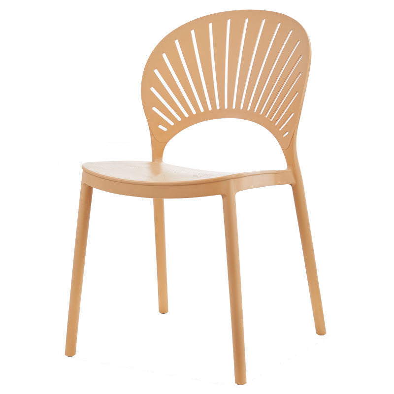 Plastic Dining Chair Modern Style Open Back Dining Side Chair