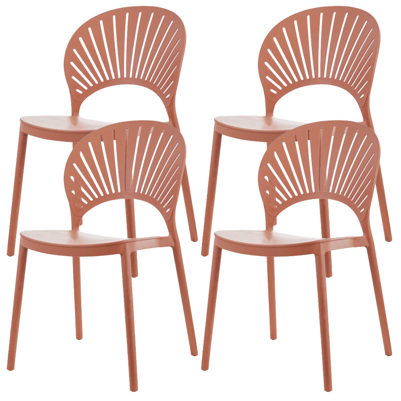 Plastic Dining Chair Modern Style Open Back Dining Side Chair