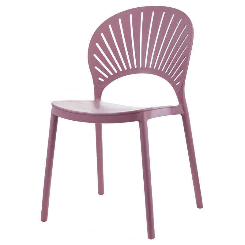 Plastic Dining Chair Modern Style Open Back Dining Side Chair