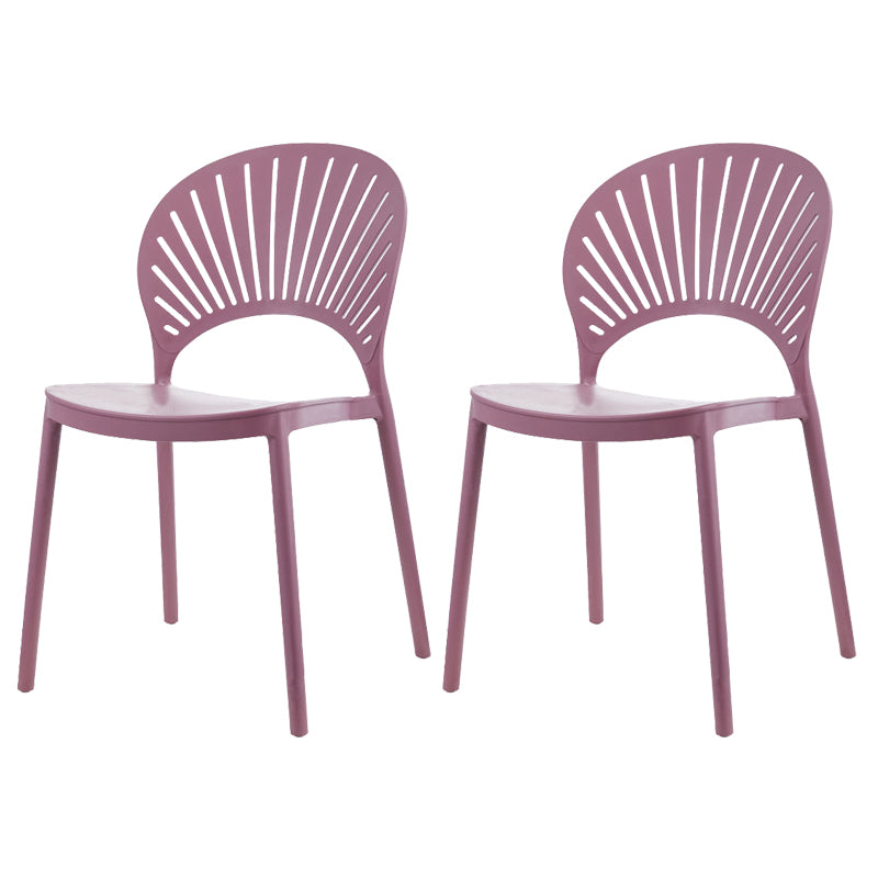 Plastic Dining Chair Modern Style Open Back Dining Side Chair
