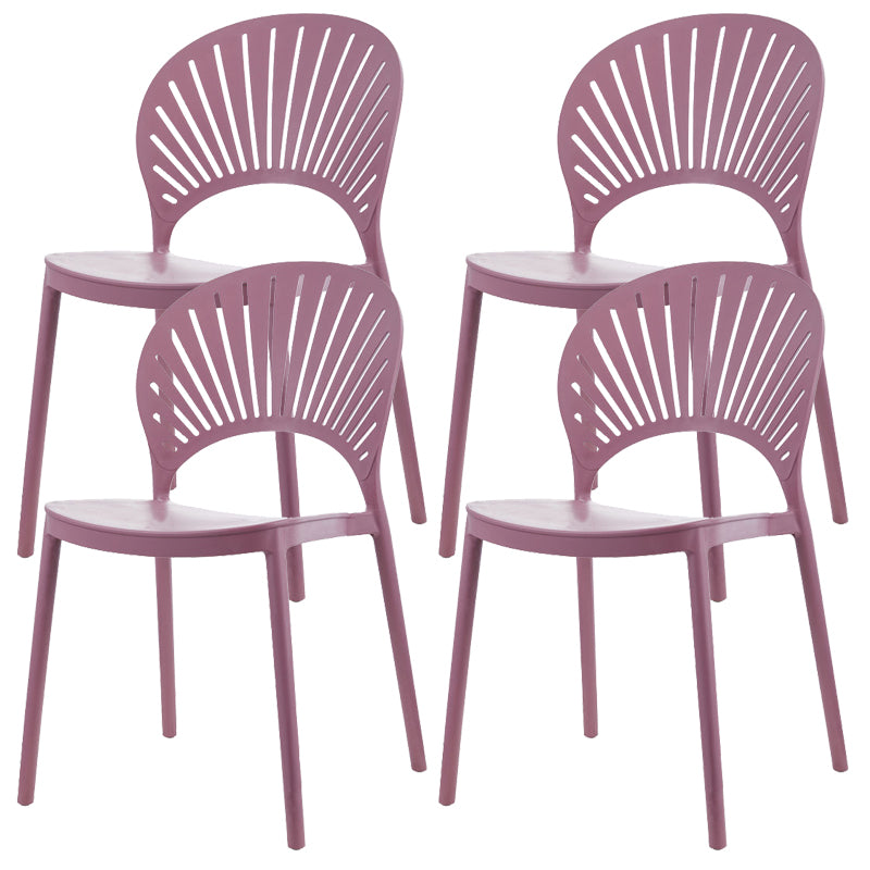 Plastic Dining Chair Modern Style Open Back Dining Side Chair