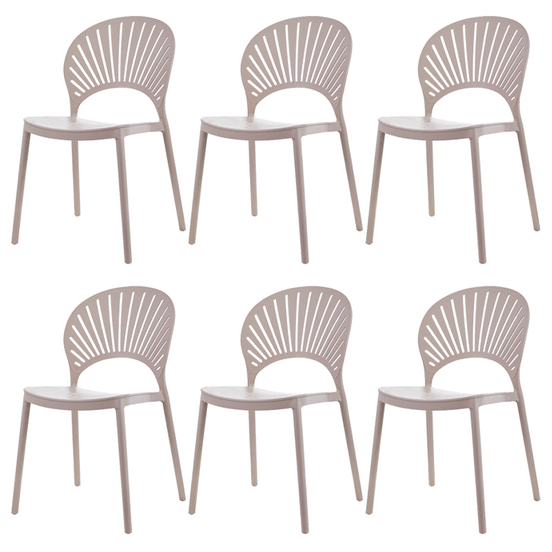 Plastic Dining Chair Modern Style Open Back Dining Side Chair