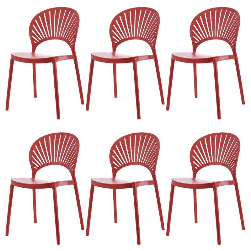 Plastic Dining Chair Modern Style Open Back Dining Side Chair