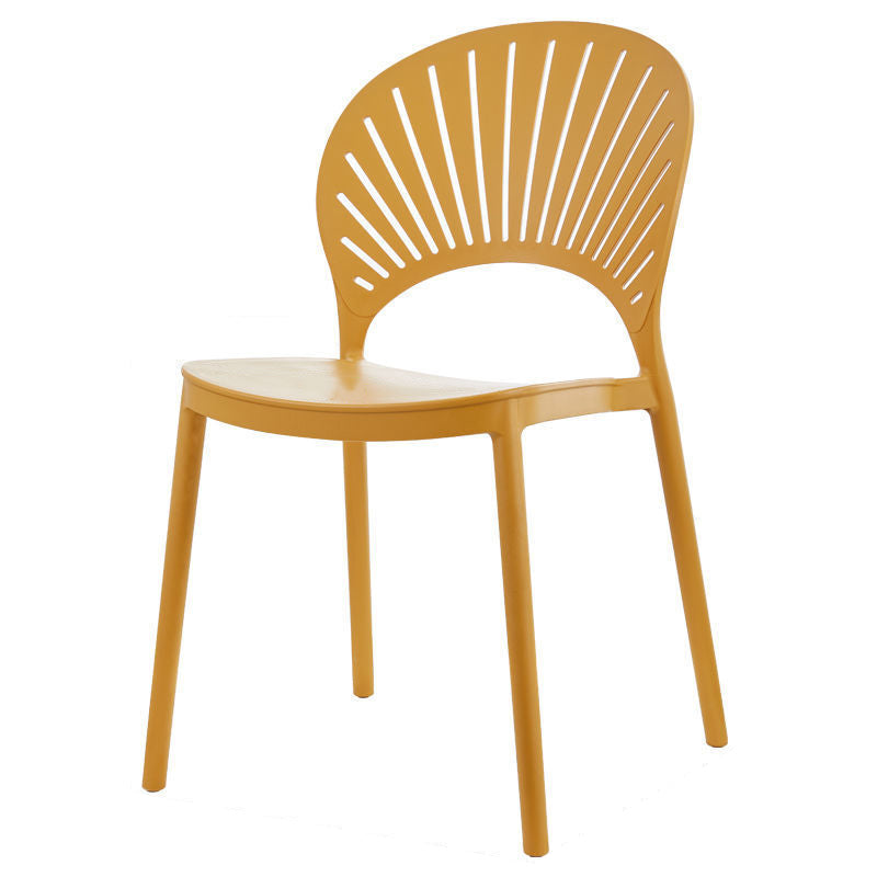 Plastic Dining Chair Modern Style Open Back Dining Side Chair