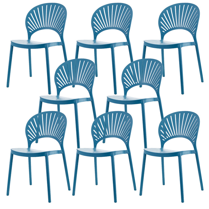 Plastic Dining Chair Modern Style Open Back Dining Side Chair