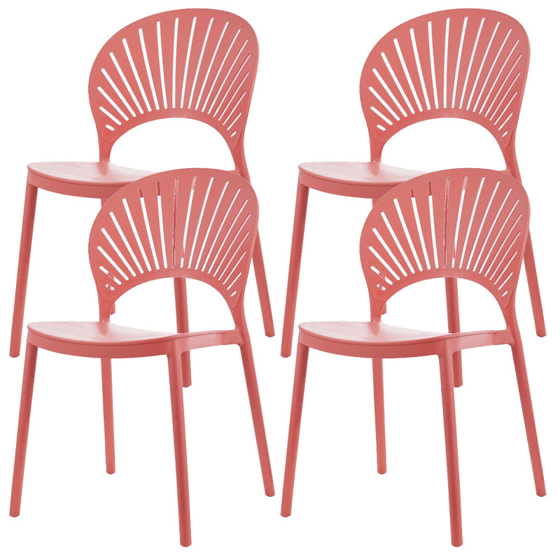 Plastic Dining Chair Modern Style Open Back Dining Side Chair