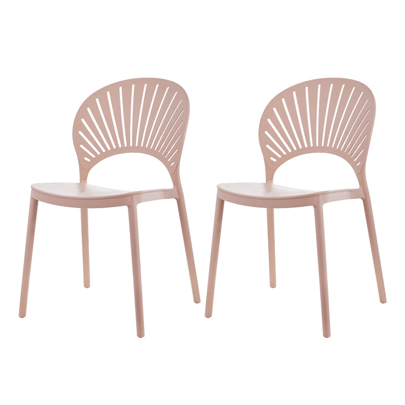 Plastic Dining Chair Modern Style Open Back Dining Side Chair