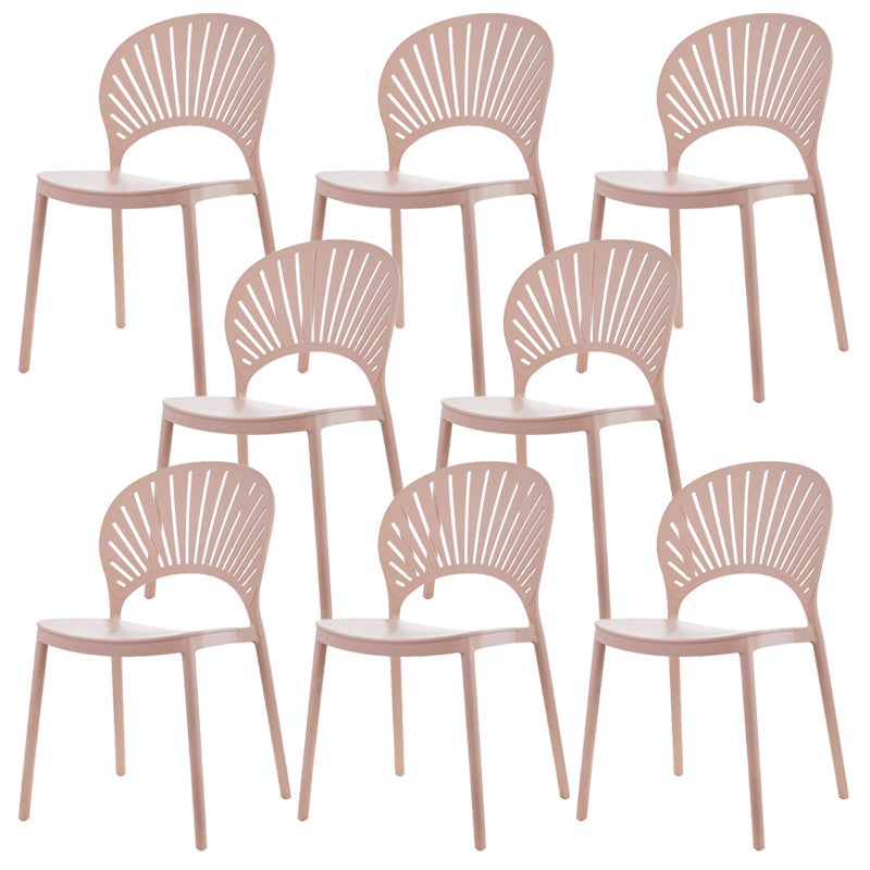 Plastic Dining Chair Modern Style Open Back Dining Side Chair