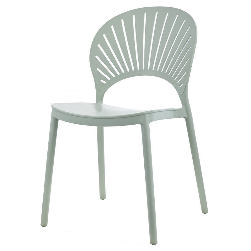 Plastic Dining Chair Modern Style Open Back Dining Side Chair