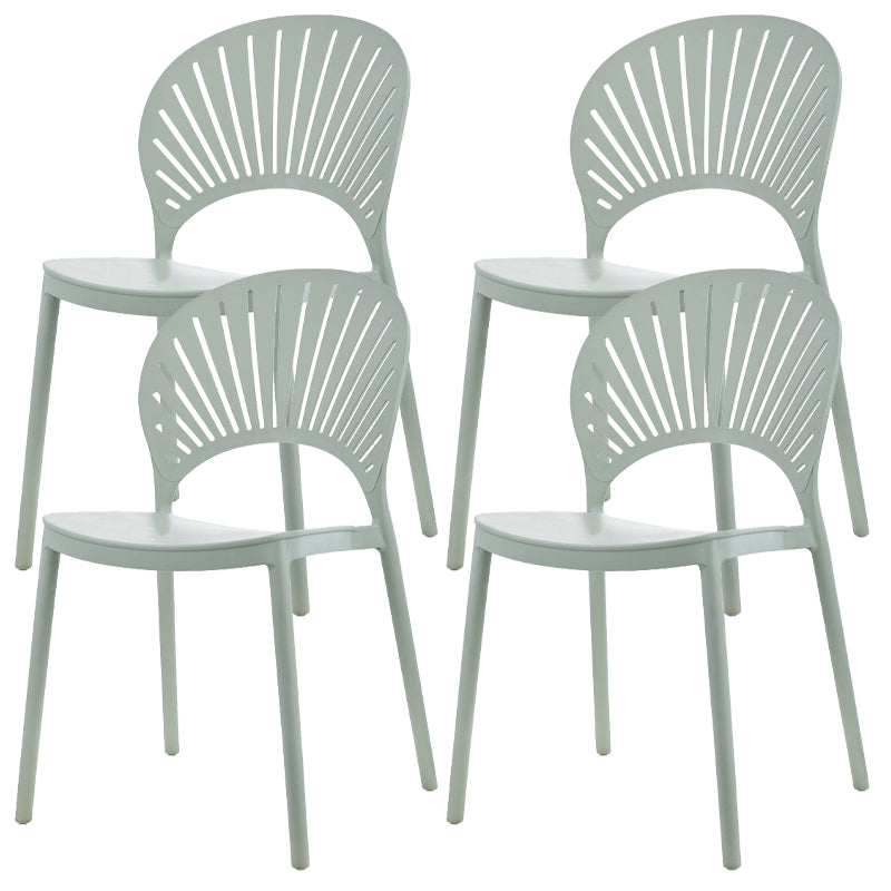 Plastic Dining Chair Modern Style Open Back Dining Side Chair